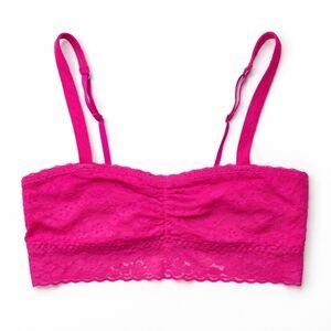 Gilly Hicks Hot Pink Lace Bandeau Bralette Size M